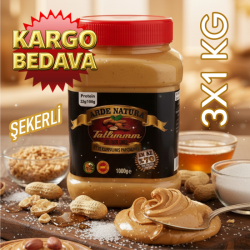 FISTIK EZMESİ, PARÇACIKLI DOĞAL PANCAR ŞEKERLİ %70 OSMANİYE FISTIĞI 1 kg X 3 ADET, KARGO BEDAVA