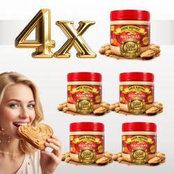 FISTIK EZMESİ 4'LÜ PAKET, PARÇACIKLI SADE %100 OSMANİYE FISTIĞI, 350 g X 4 ADET, KARGO BEDAVA