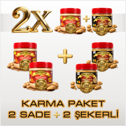 FISTIK EZMESİ KARMA PAKET 350 g, PARÇACIKLI SADE %100 OSMANİYE FISTIĞI & PARÇACIKLI DOĞAL PANCAR ŞEKERLİ %70 OSMANİYE FISTIĞI, 2'ŞER ADET