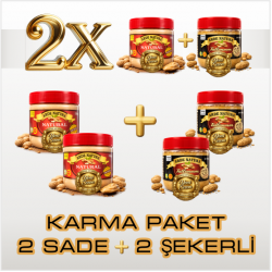 FISTIK EZMESİ KARMA PAKET 350 g, PARÇACIKLI SADE %100 OSMANİYE FISTIĞI & PARÇACIKLI DOĞAL PANCAR ŞEKERLİ %70 OSMANİYE FISTIĞI, 2'ŞER ADET
