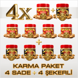 FISTIK EZMESİ KARMA PAKET 350 g, PARÇACIKLI SADE %100 OSMANİYE FISTIĞI & PARÇACIKLI DOĞAL PANCAR ŞEKERLİ %70 OSMANİYE FISTIĞI, 4'ER ADET, KARGO BEDAVA