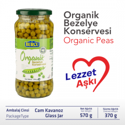 BURCU ORGANİK BEZELYE KONSERVESİ, 600 g, CAM, 8 ADET, KARGO BEDAVA 